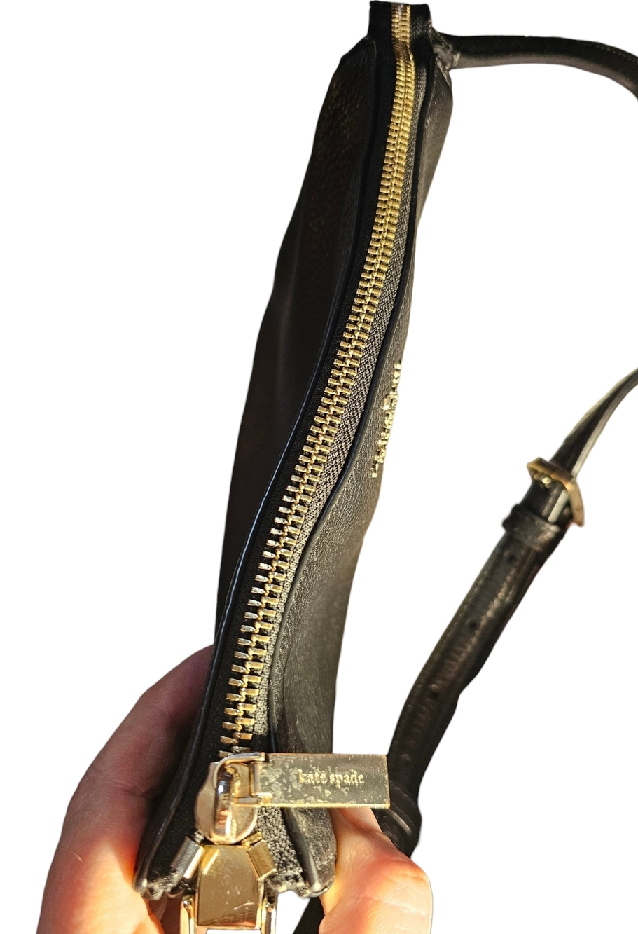 **SOLD** Pebbled Black Leather Kate Spade Jackson Triple Gusset Crossbody Bag - Picture 6 of 16